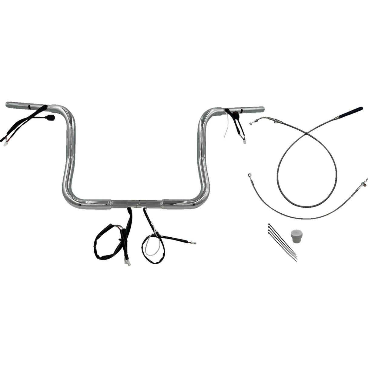 FAT Baggers INC. 1-1/4" EZ Install Round Top Handlebar 12" Chrome - 939012 For Harley Street Glide 2023-2026