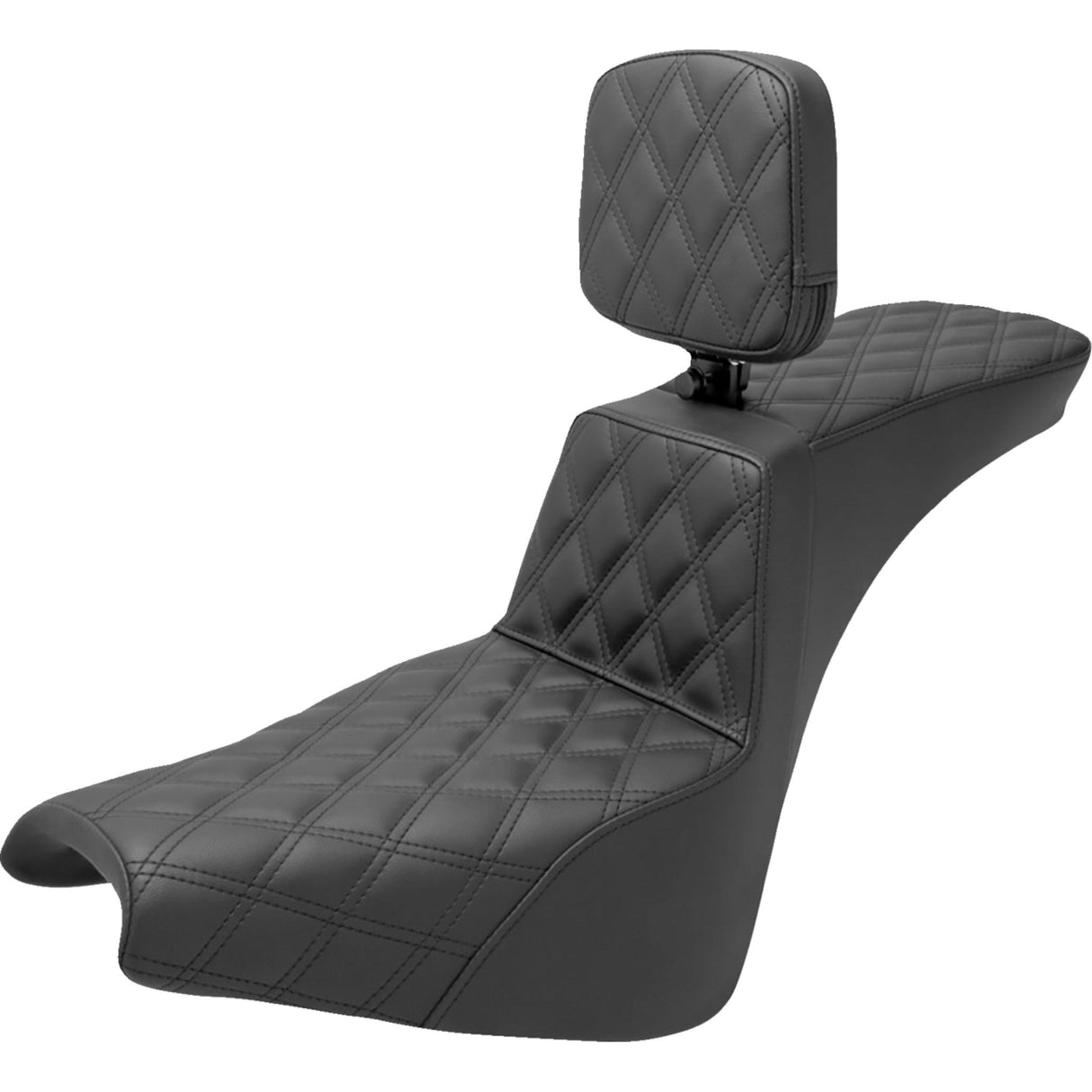 Saddlemen Tour Step-Up Seat Rider Backrest Full Lattice Stitch - 818-30-195BR For Harley Softail 2018-2025