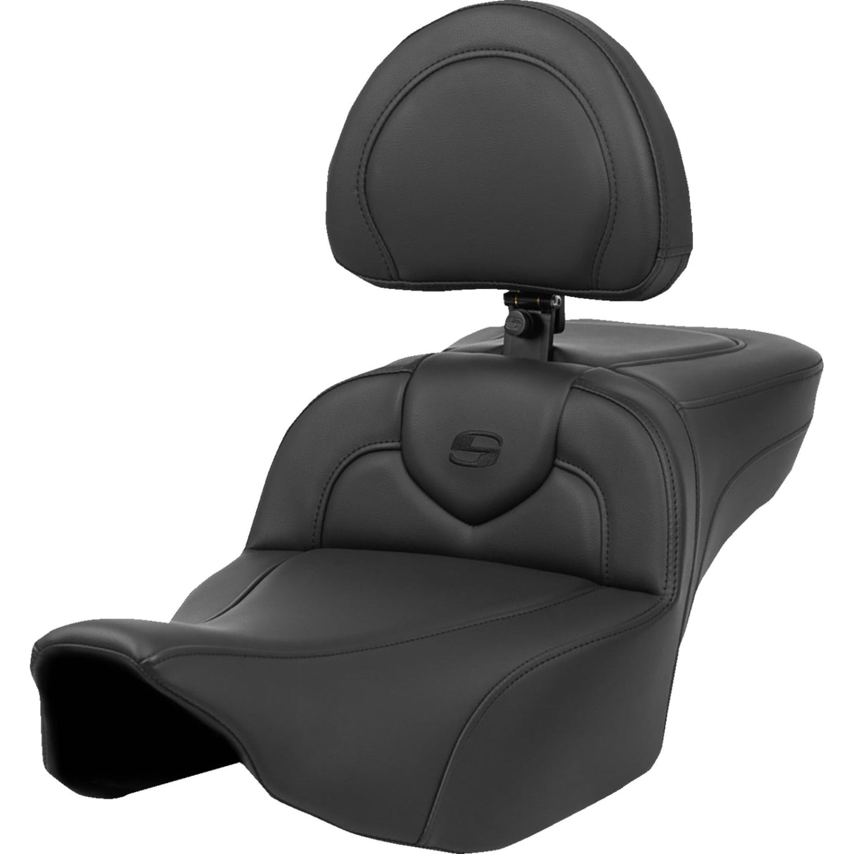 SADDLEMEN 0801-2051 823-07-188C0 Roadsofa™ Extended Reach Heated Seat Heated RoadSofa™ Seat - Extended Reach - Smooth - w/ Backrest - FLT/FLH ’23-‘24