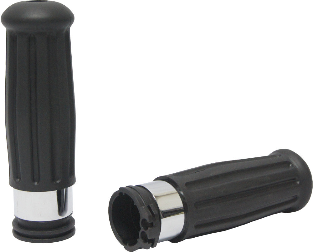 Harddrive Grips Vintage Chrome Ring Cable Throttle - 72-158 For Harley Motorcycles 1996-2016