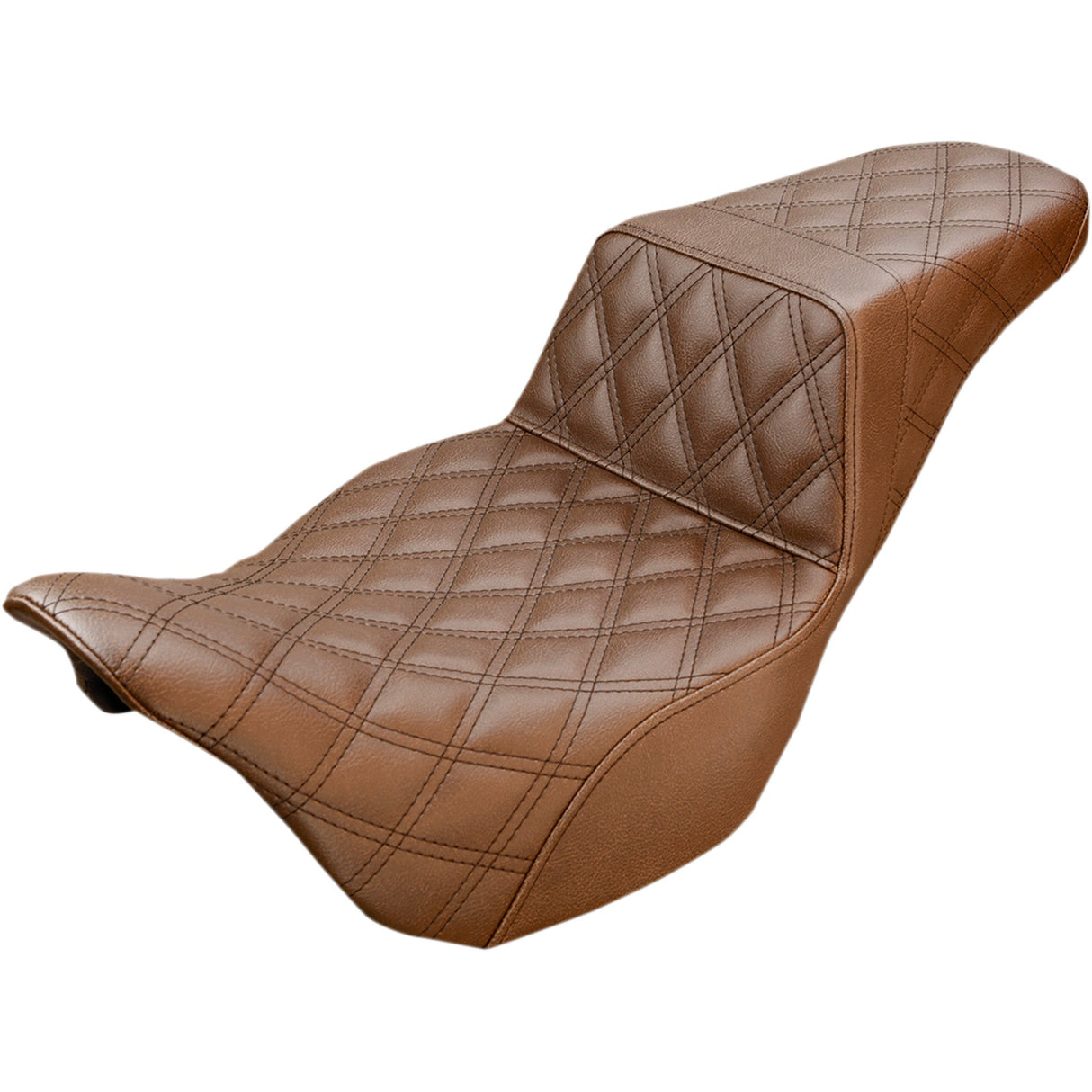 Saddlemen Step-Up Seat — Full Lattice Stitch Brown - 808-07B-175BR For Harley Touring 2008-2025