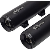 S&S Cycle Grand National Slip-On Mufflers Black Race Only - 4110-266-R For Indian Scout 2019-2023