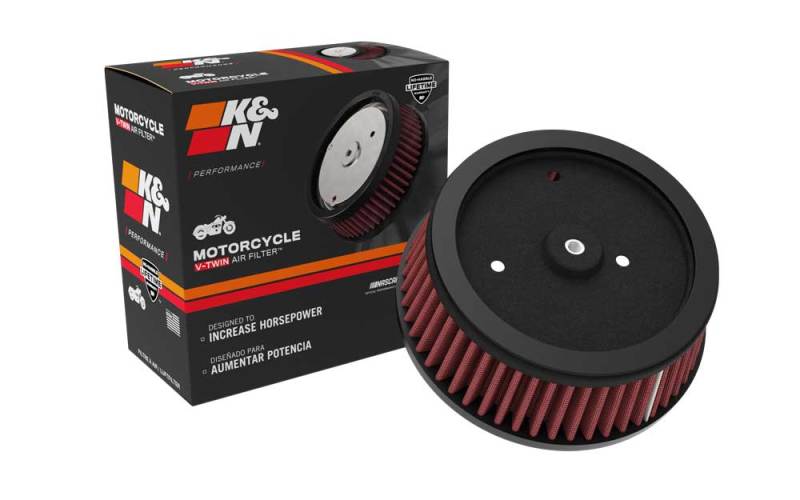 K & N Engineering Round Tapered 6.25in Base OD X 5.5in Top OD X 2.125in H - HD-0800 For Harley Electra Glide / Road King / Softail / Dyna 2007-2008