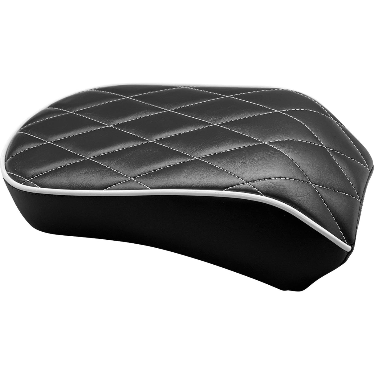 LE PERA 0802-1476 LYX-007PDMWTP Bare Bones Series Pillion Pad — White Diamond Stitch/Piping - Black - FLDE/FLHC '18-'23