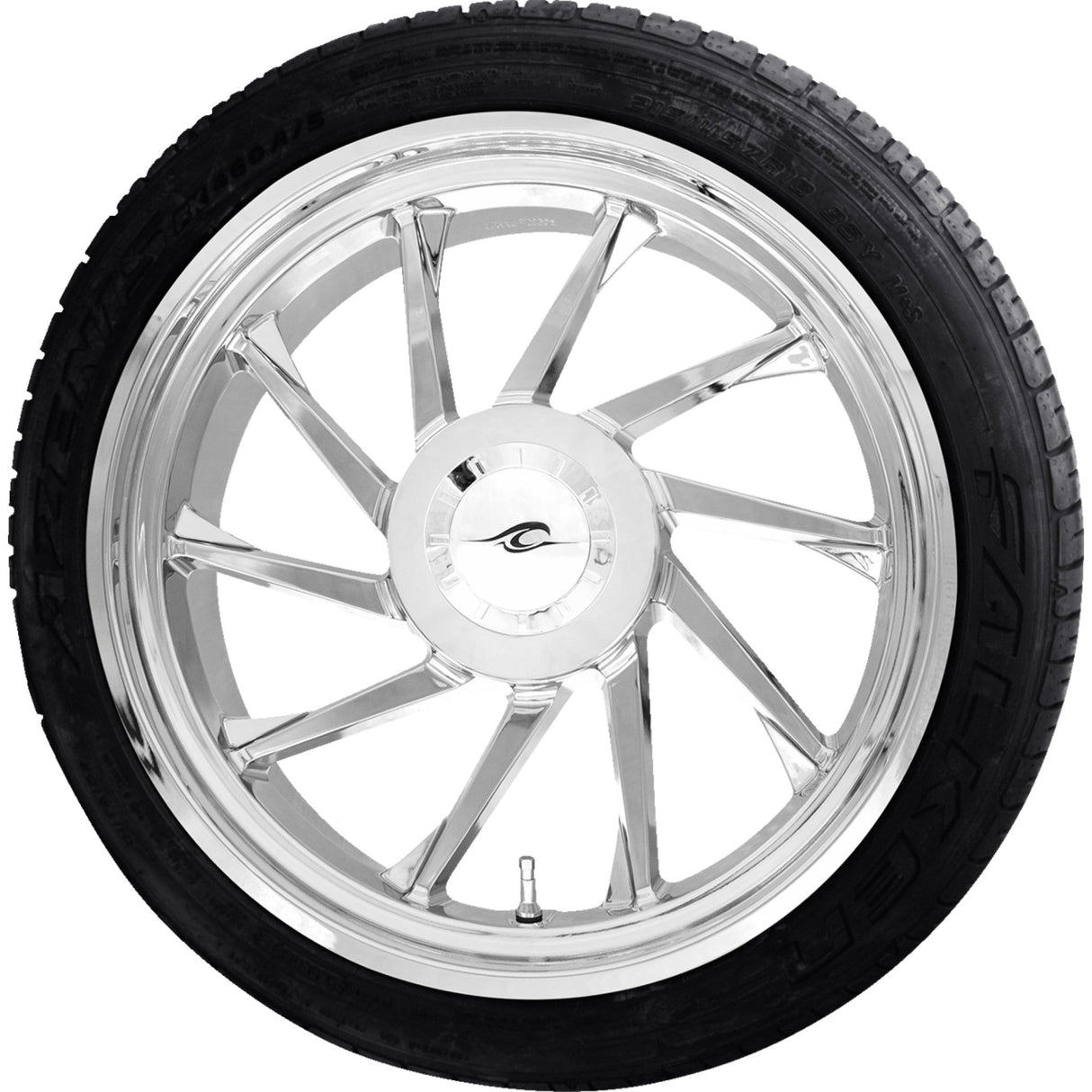 COASTAL MOTO 0336-0016 PKG-HURL-187T-CH Hurricane 3D Wheel/Tire Combinations for Trike - Hurricane 3D Rear Left Wheel - Chrome (18") | Falken Tire (215/45ZR18)