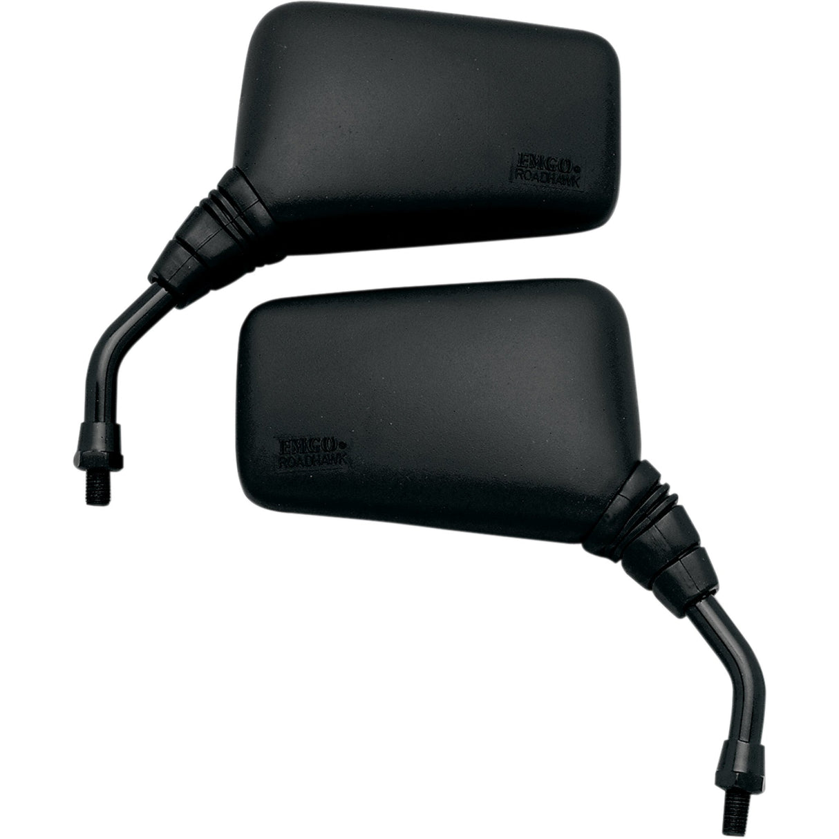 EMGO 2025100 20-25100 Roadhawk Mirror Mirror - Roadhawk - Side View - Rectangle - Short - M10 x 1.25 - Black