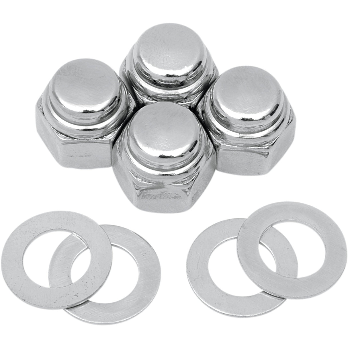 Colony Chrome Cap Nut Kit Rocker Shaft End Hex - 8400-8 For Harley Motorcycles 1966-1984