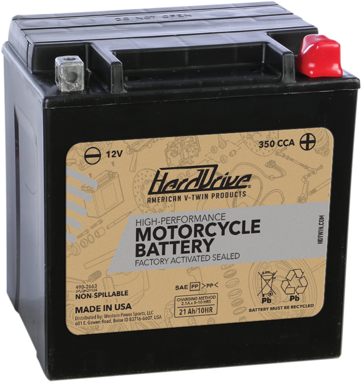 Harddrive High Perform Battery YTX24HL CCA 350 - HRDM7250H For Harley Electra Glide / Tour / Touring 1985-1996 | TM (17/14) 2004