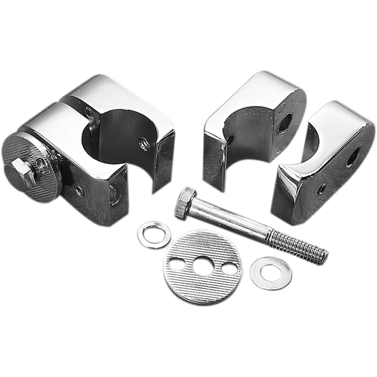 DRAG SPECIALTIES DS-720218 Chrome Universal Accessory Mounts Universal Engine Guard Clamps - Chrome - 1"