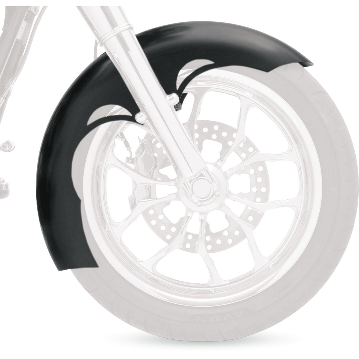 KLOCK WERKS 1401-0232 KWF-01-0106 Tire Hugger Front Fender for Dresser - Tude Fender Kit - Steel - Black - 16"-19"