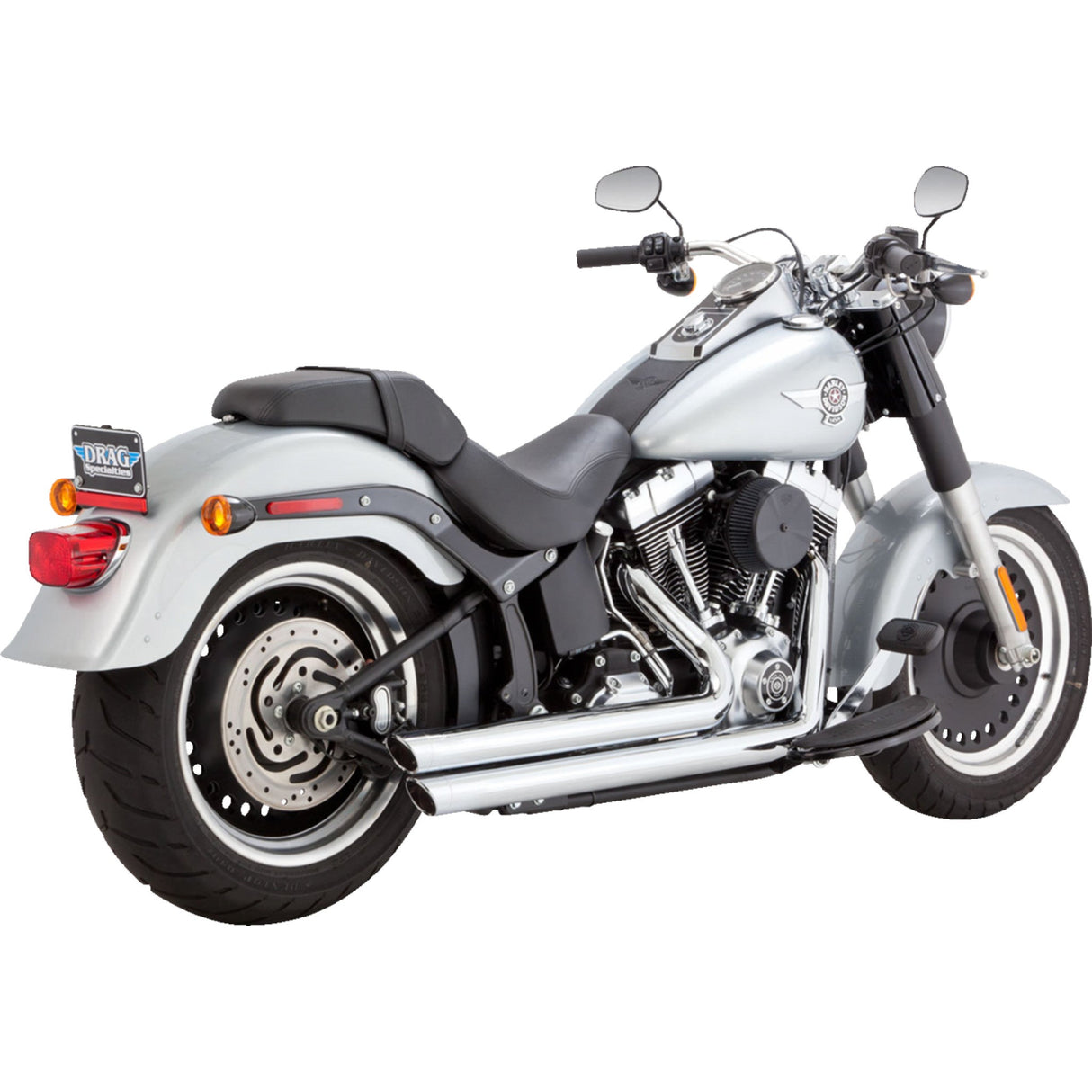Vance & Hines Big Shots Staggered 2-Into-2 Exhaust System Chrome - 17339 For Harley Softail 2010-2017