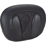 Mustang Deluxe Sissy Bar Pad Diamond Mandarin Orange Stitch - 88450MO For Harley Touring 2023-2026