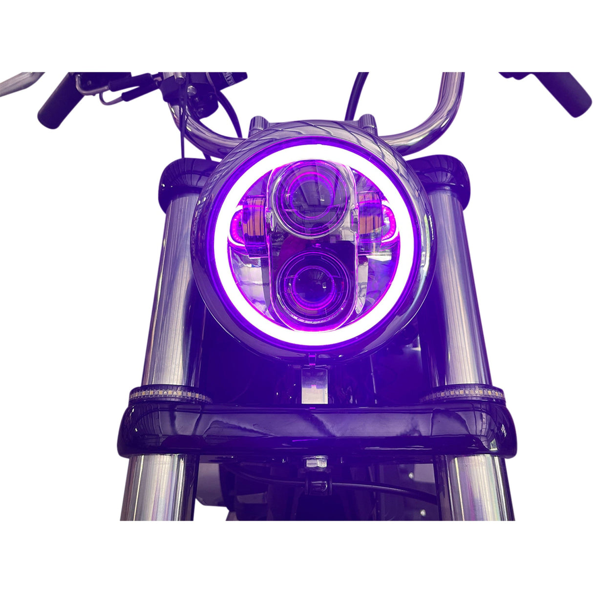 Custom Dynamics ProGLOW™ LED Headlamp With Color Changing Halo With Mounting Ring Black - PG-575-B For Harley 1957-2022