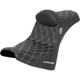 SADDLEMEN 0802-1696 SC81830DB6 Pro Series SDC Performance Grip Seat Pro Series SDC Performance Seat - w/ Backrest - White Stitch - Gripper - FXBB/FXST '18-'25