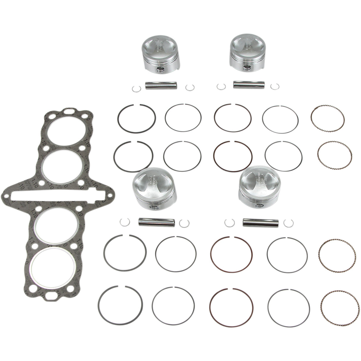 WISECO 0903-0158 K810 Forged Piston Kit with Head Gasket Piston Kit with Gasket - 69.00 mm - Kawasaki