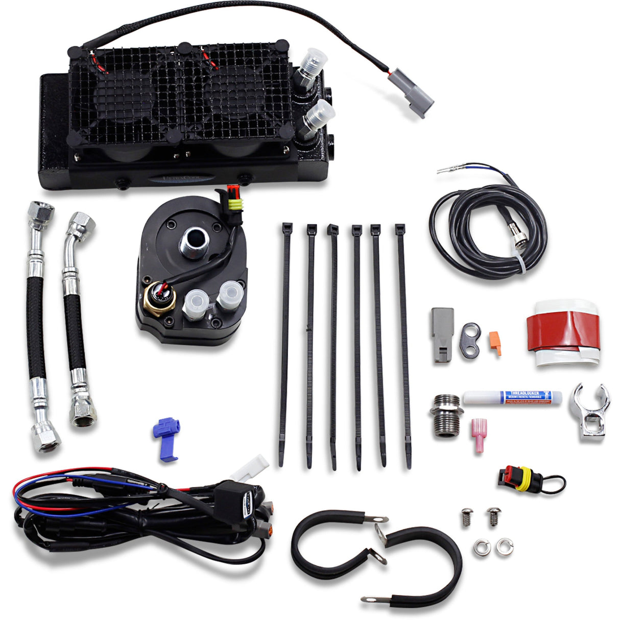 ULTRACOOL 0713-0225 SMT-4 Oil Cooler Kit naked - black - dyna/fxr/softail/touring