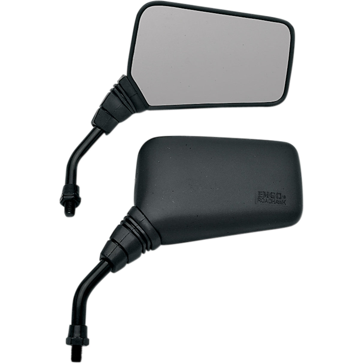 EMGO 2025150 20-25150 Roadhawk Mirror Mirror - Roadhawk - Side View - Rectangle - Short - M10 x 1.25 | M10 x 1.25 (Left Hand) - Black
