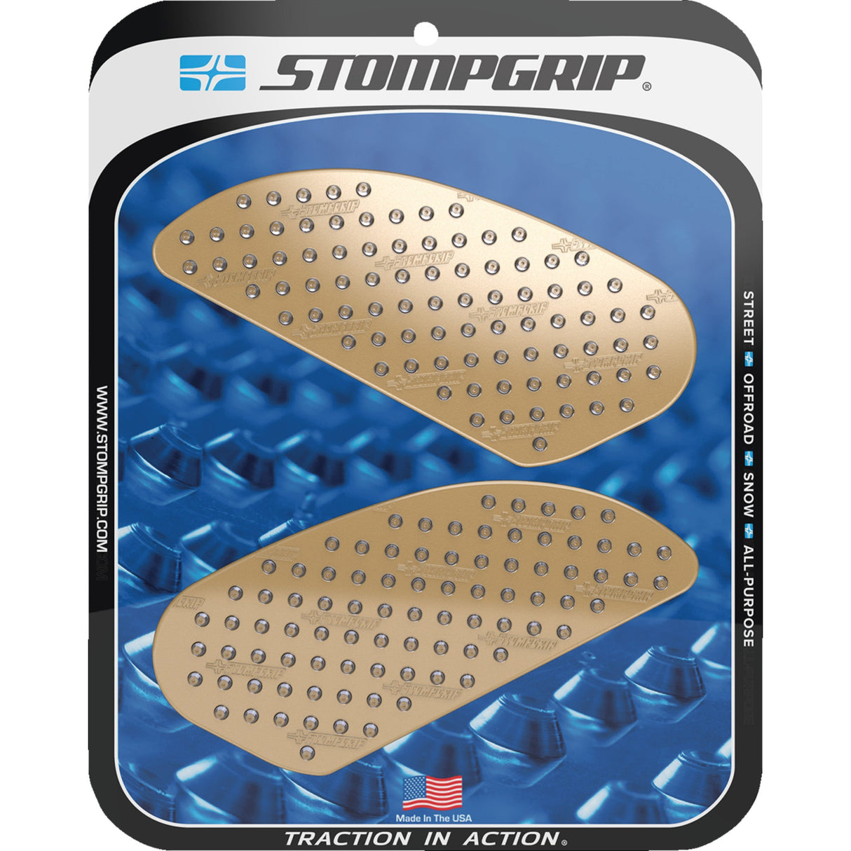 STOMPGRIP 4320-2825 50-10-0006C Volcano Profile Traction Pad Tank Grips Traction Pad Tank Grips - Volcano - Clear - Kawasaki | Triumph | Yamaha