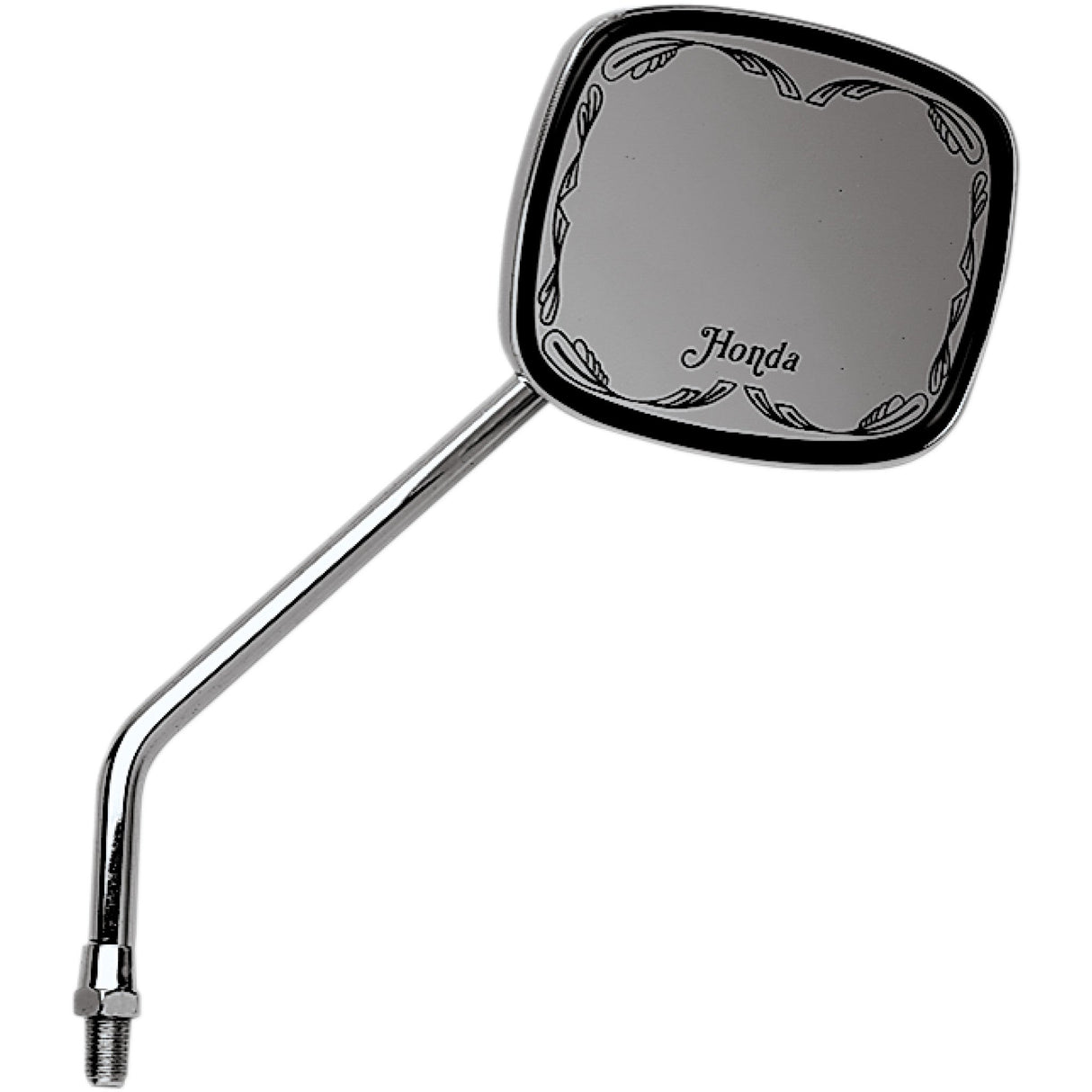 EMGO 2021720 20-21720 Die-Cast Scrolled Mirror Mirror - Die-Cast - Honda Scrolled - Side View - Rectangle - M10 x 1.25 - Chrome - Left/Right
