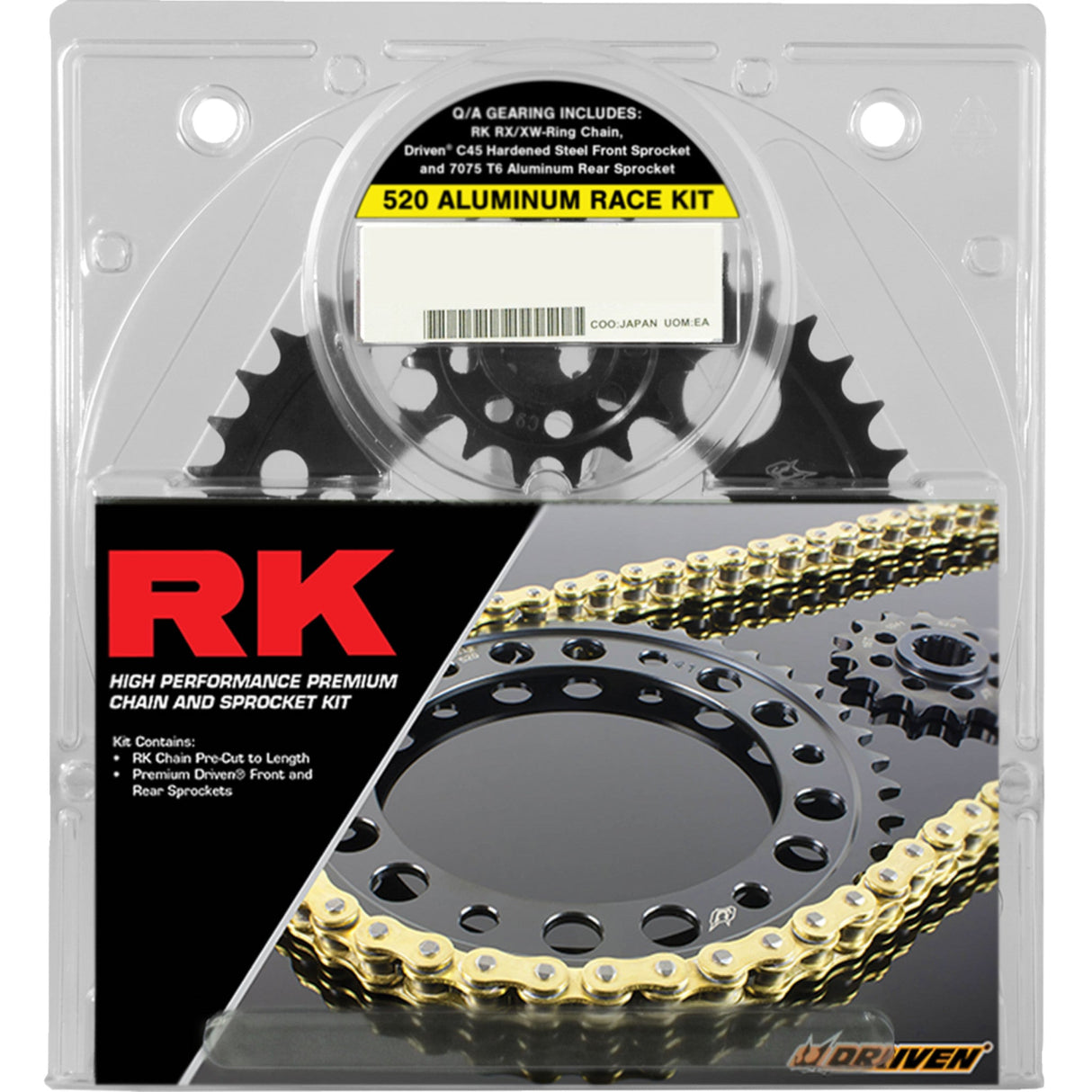RK 1230-1710 3076-118DGX 520 Aluminum Race Chain and Sprocket Kit Chain and Sprocket Kit - 520 Aluminum Race - Gold - Suzuki GSX-R750