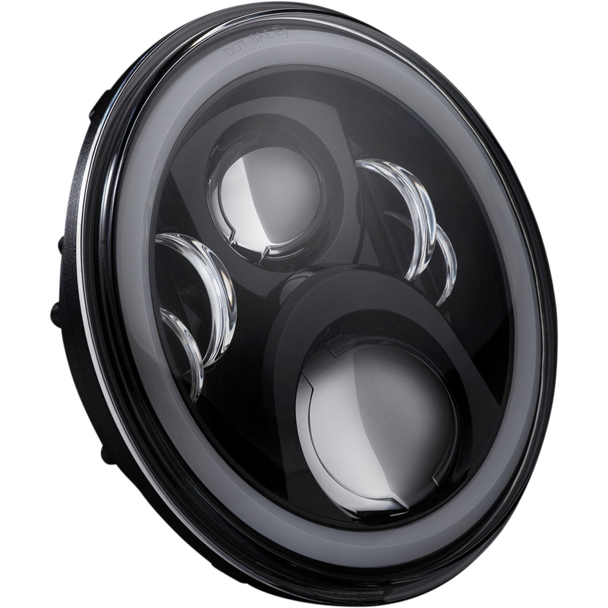 Custom Dynamics ProGLOW™ LED Headlamp With Color Changing Halo With Adapter Black - PG-7-14-B For Harley Motorcycles 1986-2025