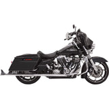 Bassani Xhaust Fishtail Slip-On Mufflers Chrome With Baffle 33" - 1F27E33 For Harley Touring 1995-2016