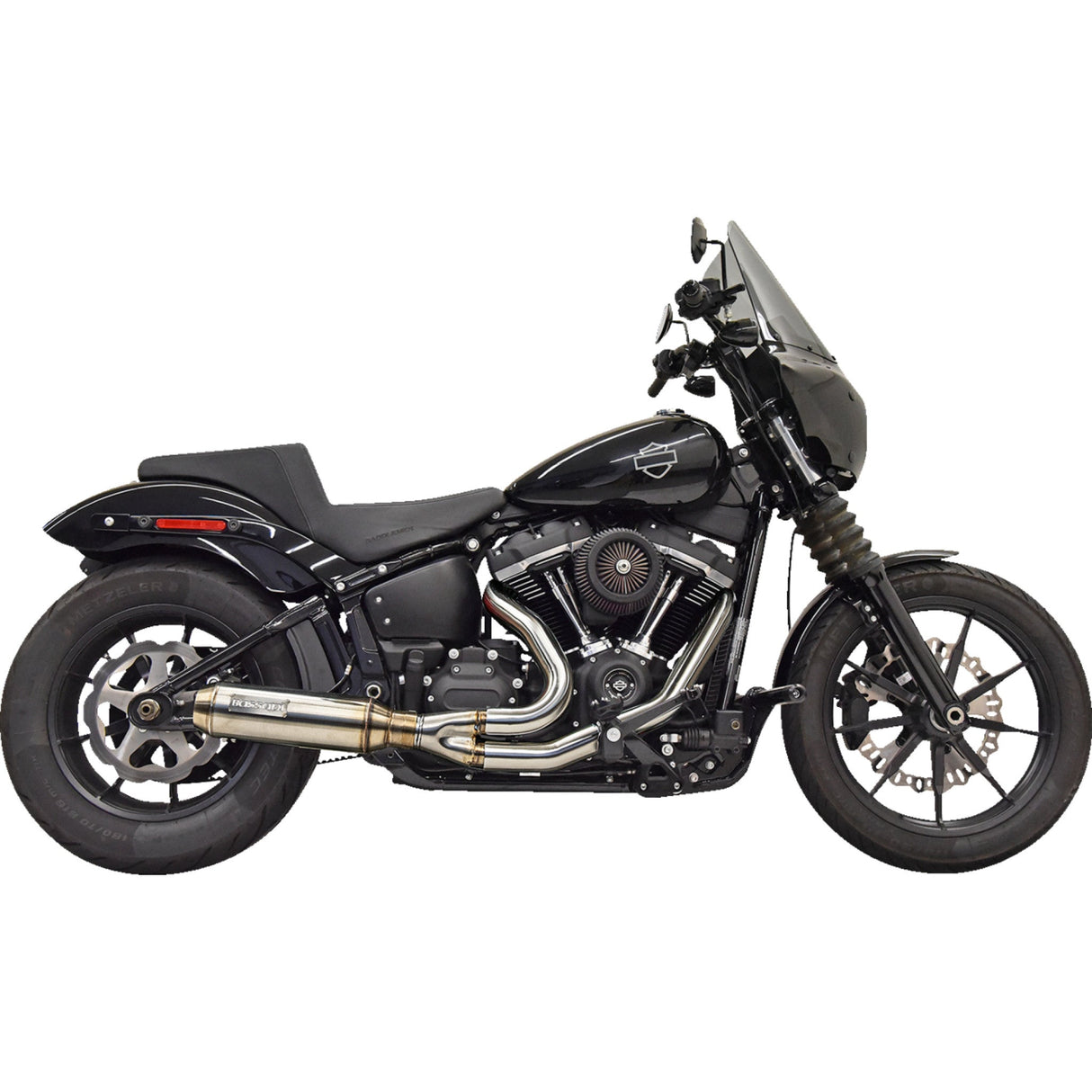 Bassani Xhaust 2-Into-1 Super Bike Exhaust System With 4" Muffler Stainless Steel - 1S77SS For Harley Softail 2018-2025