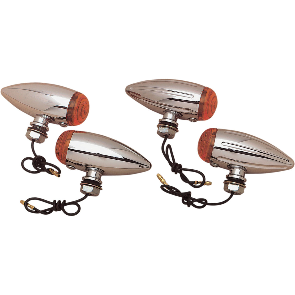 DRAG SPECIALTIES DS-282040 Chrome Marker Lights — Marker Light Bullet LED Marker Lights - Smooth - Amber