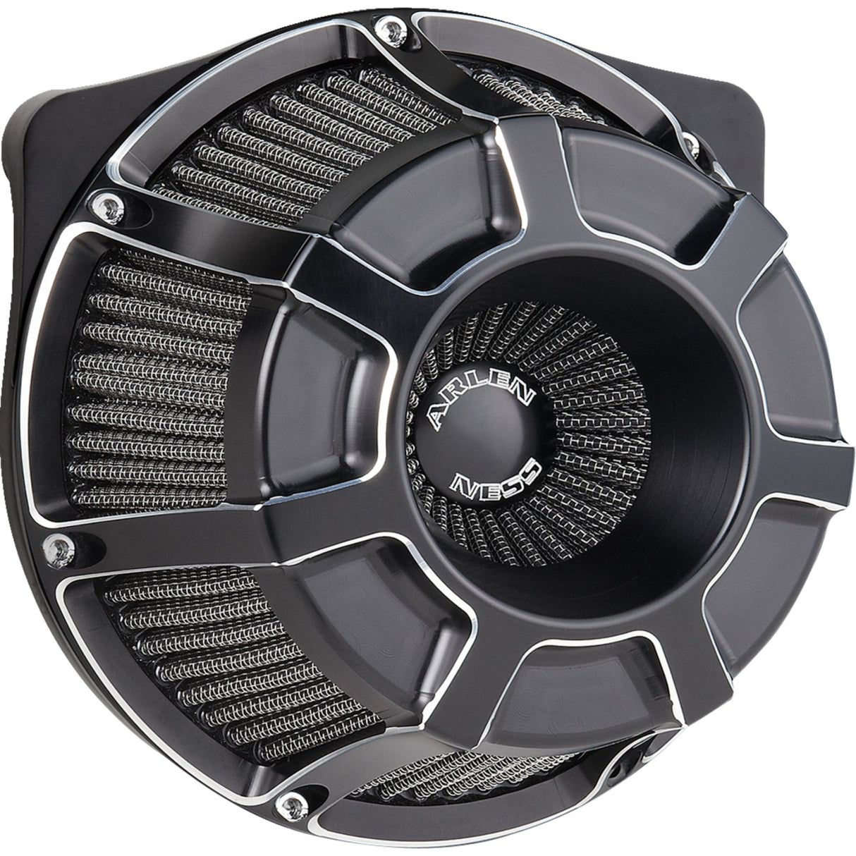 Arlen Ness Inverted Series Air Cleaner Kit Beveled Black - 600-225 For Harley Road Glide / Touring / Softail / Street Glide 2023-2026