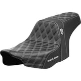Saddlemen Pro Series SDC Performance Grip Seat White Stitching Without Backrest - SC-82307D6 For Harley Touring 2023-2026