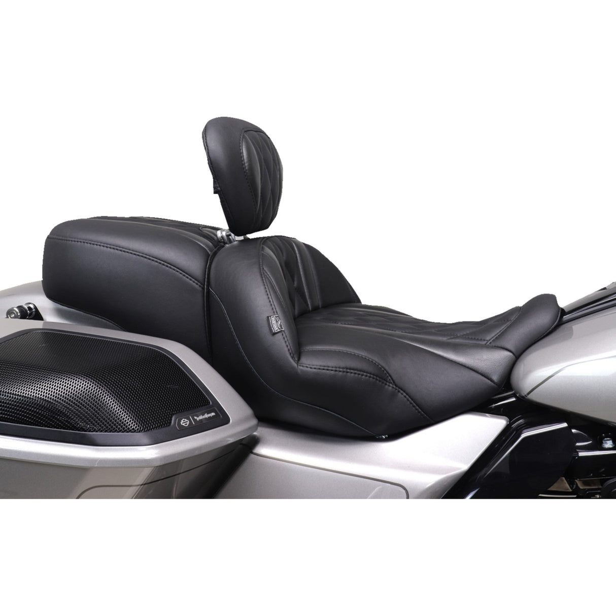 Mustang Deluxe Touring Seat Diamond Black Stitch - 89411 For Harley Touring 2023-2026