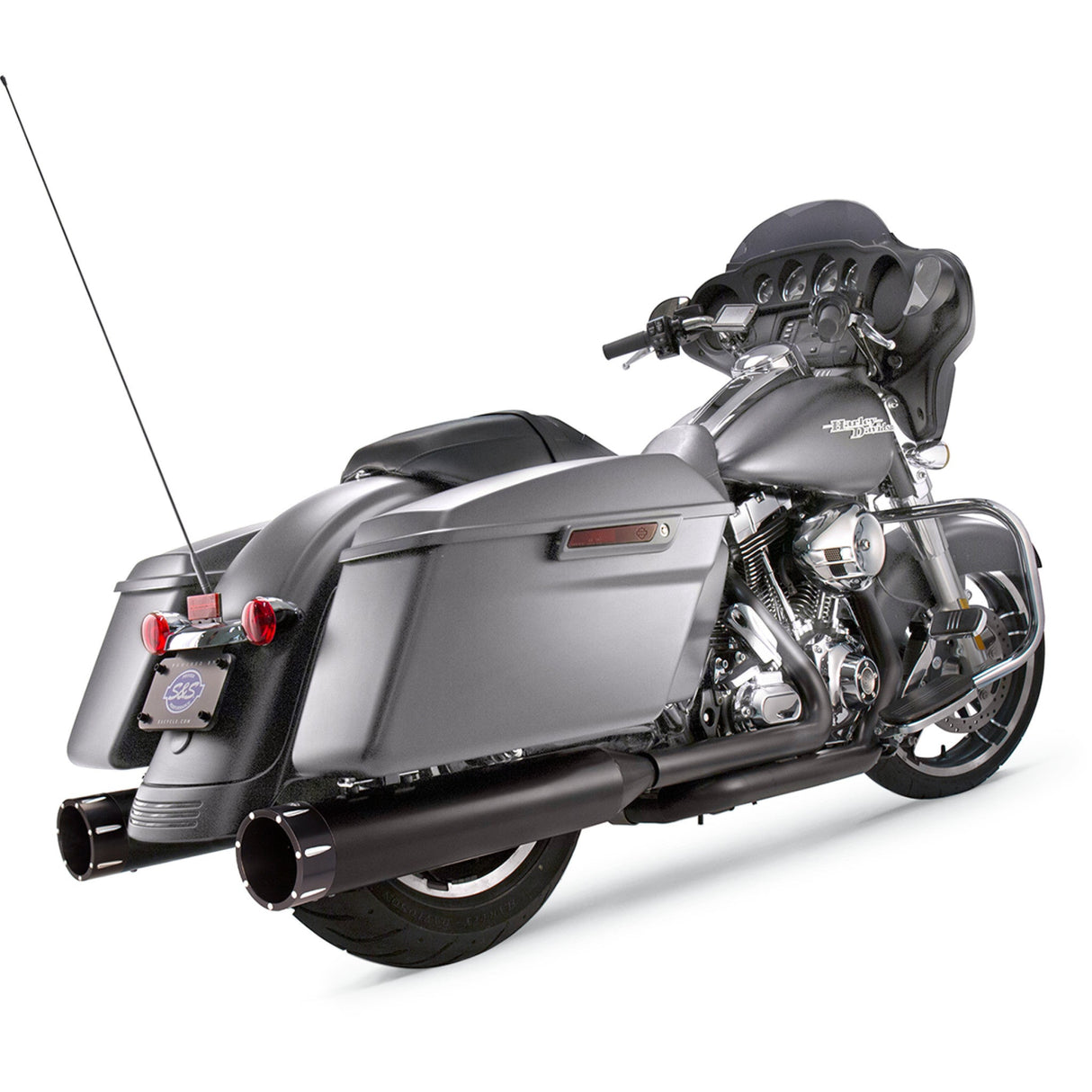 S&S Cycle 4-1/2" MK45 Performance Mufflers — Tracer Black Tracer - 550-0670 For Harley Touring 2017-2026