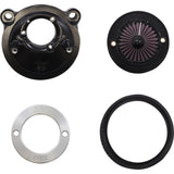 S&S Cycle Air Stinger Stealth Air Cleaner Kit Black Chrome Ring - 170-0724A For Harley Sportster 2007-2022