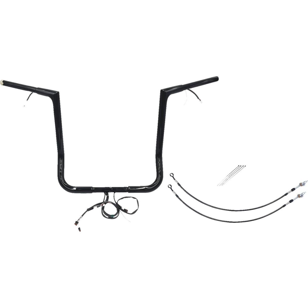 FAT Baggers INC. EZ Install Wired 1-1/4" Flat Top Handlebar Kit 16" Black - 702216-B For Harley Touring 2016-2020