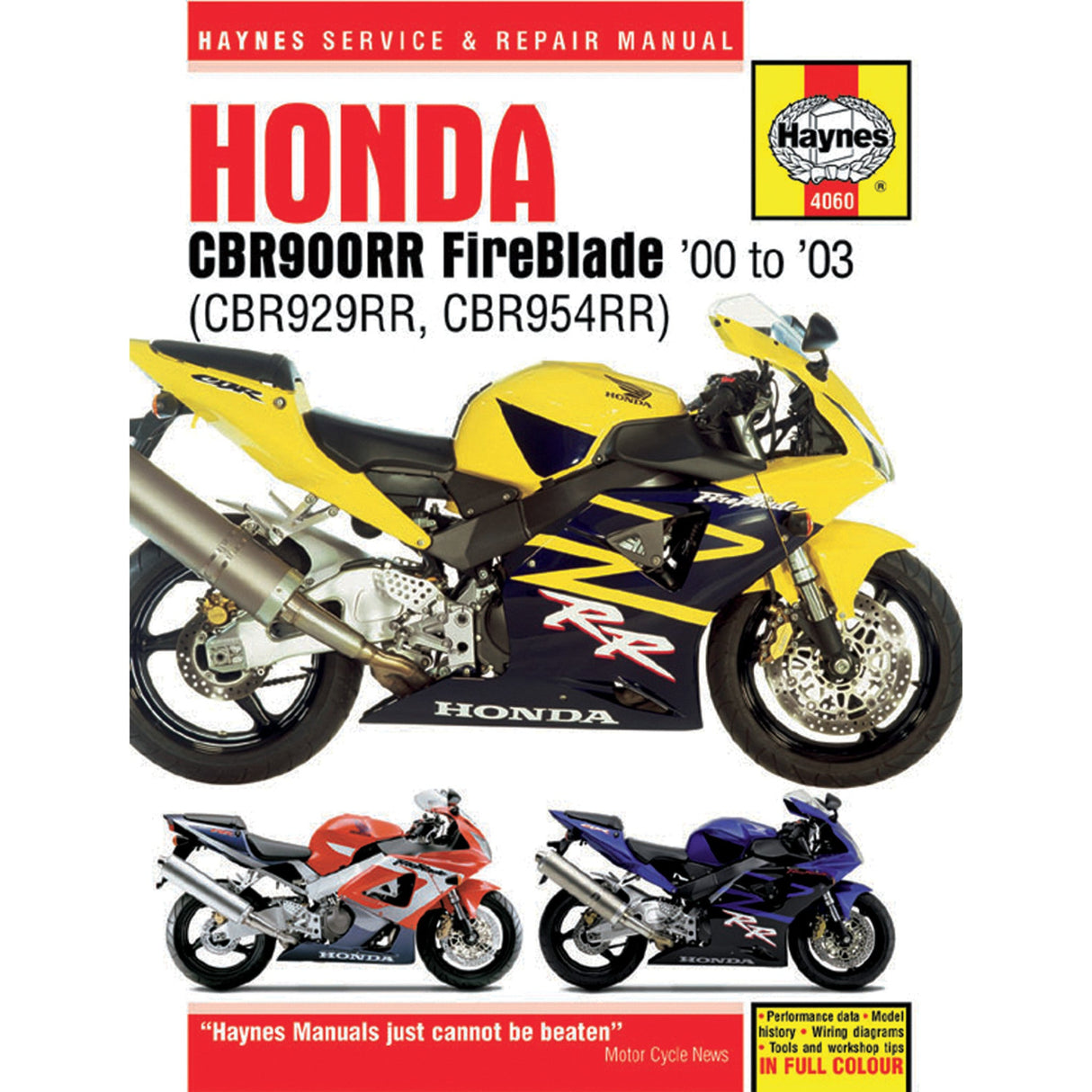 Haynes Service Manual - M4060 Honda CBR929RR / CBR954RR 2000-2003