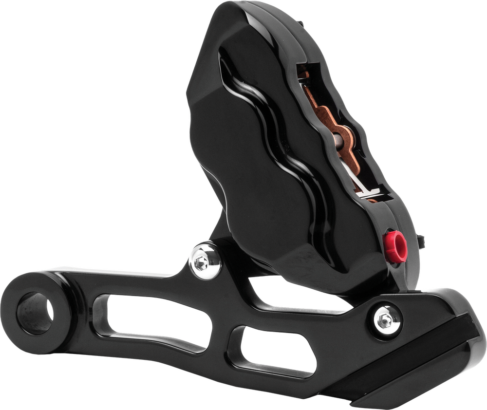 Hawg Halters Inc 4 Pist Rear Caliper Kit Black ST - RKSTAB500 For Harley Softail 1987-1999