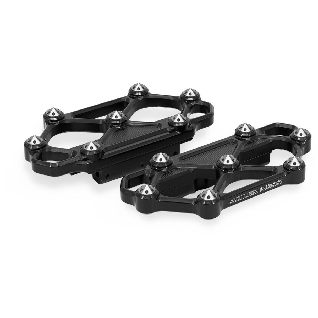 Arlen Ness Diamond Floorboards Passenger Black - 410-058 For Harley Motorcycles 1982-2026