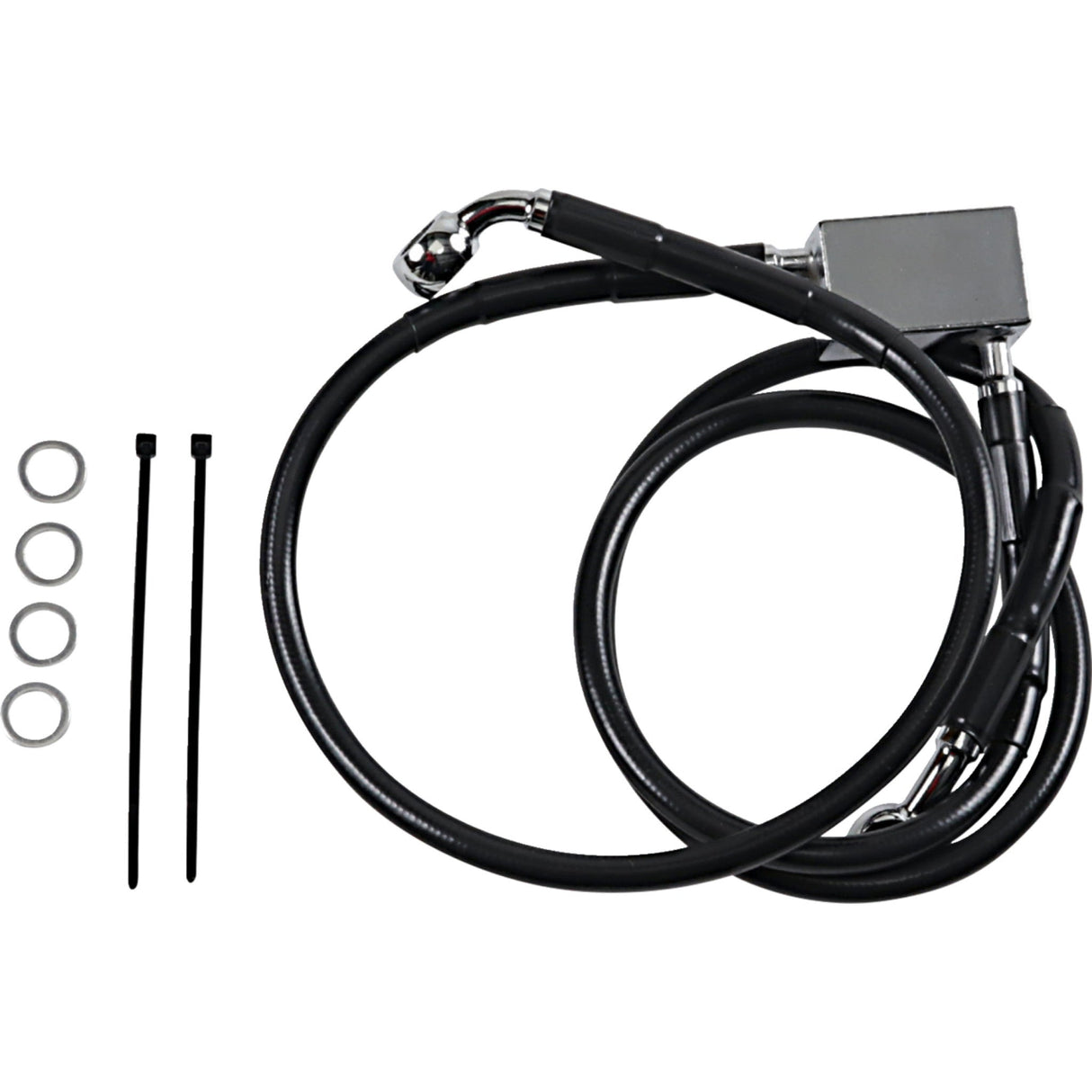 Drag Specialties Stainless Steel Brake Line Kit Rear Black For Harley Softail 2000-2003