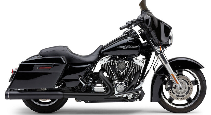 Cobra 4" Groove TIP Slip-ON Black - 6276RB For Harley Touring 1995-2016