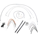 BURLY BRAND 0610-0713 B30-1052 Complete Stainless Braided Handlebar Cable/Brake Line Kit - 14" Ape Hanger Handlebars
