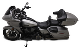 Mustang Deluxe Touring Passenger Seat Black Stitch Carbon Fiber Inlay - 88402 For Harley Touring 2023-2026