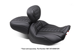 Mustang Deluxe Touring Passenger Seat Gun Metal Stitch Carbon Fiber Inlay - 88402GM For Harley Touring 2023-2026