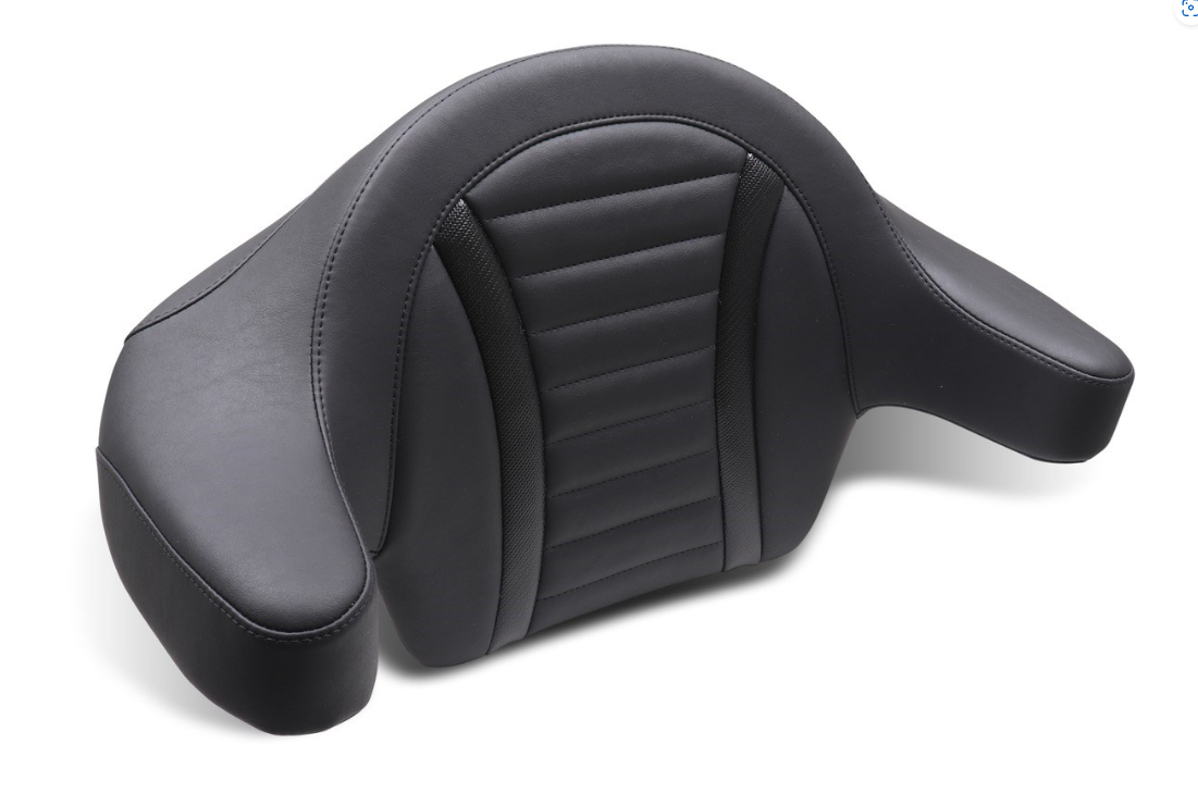 Mustang Deluxe Touring Extended Passenger Arm Backrest Black Touring - 88403 For Harley Touring 2023-2026