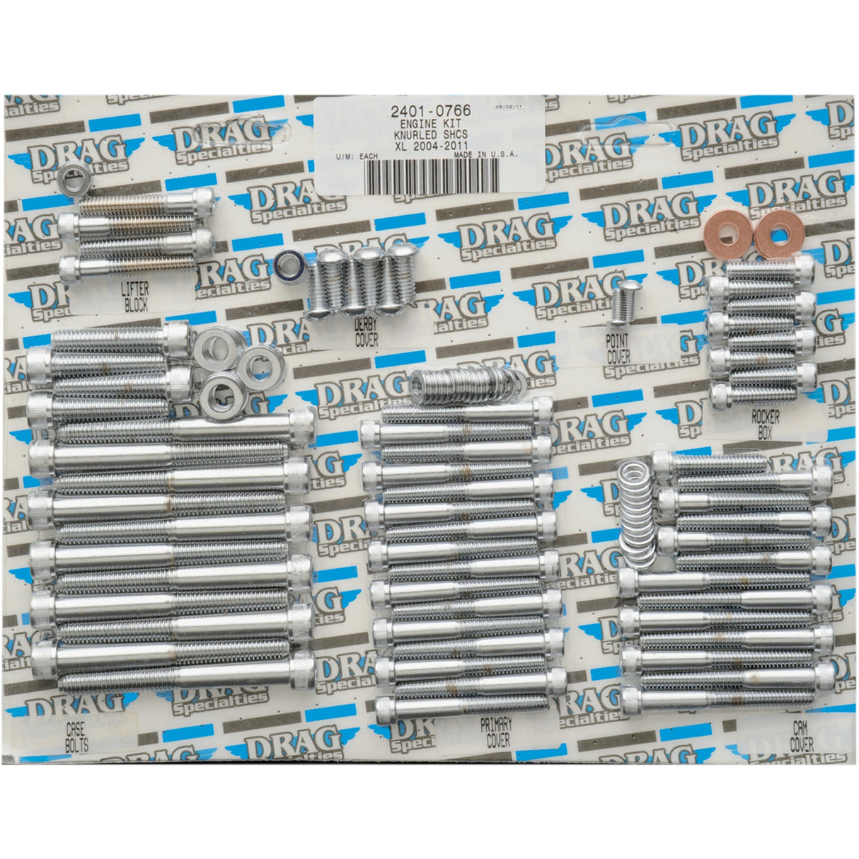 DRAG SPECIALTIES 2401-0766 Bolt Set Bolt Kit - Motor - Knurled - XL