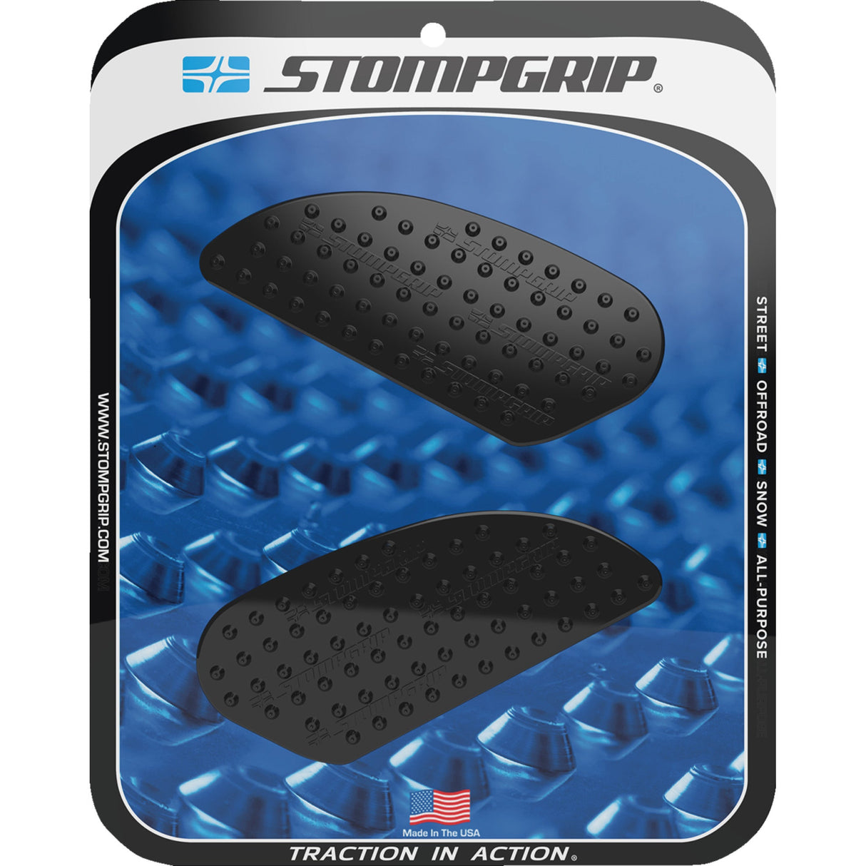 STOMPGRIP 4320-2700 50-10-0007B Volcano Profile Traction Pad Tank Grips Traction Pad Tank Grips - Volcano - Black - Scrambler