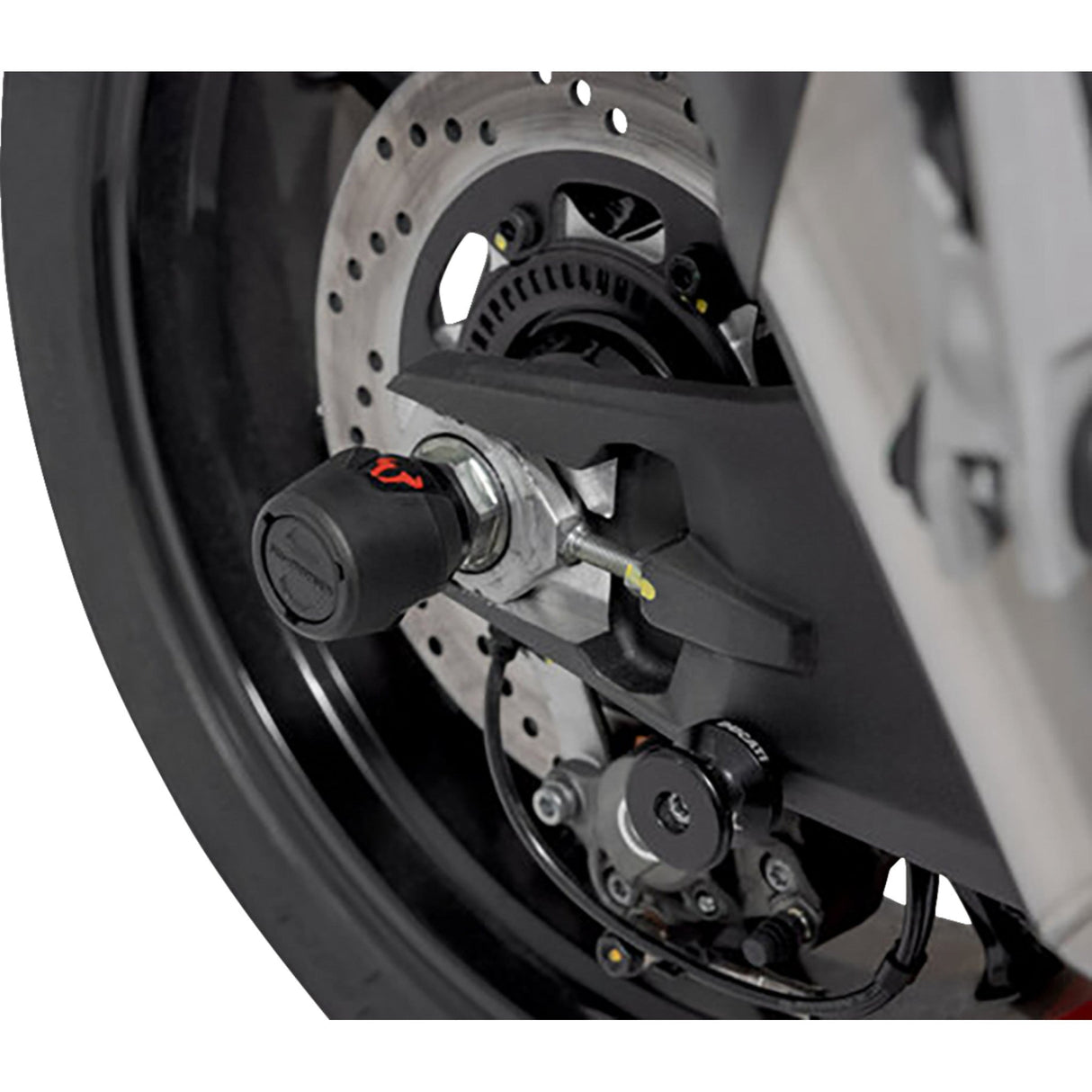 SW-Motech Rear Axle Slider Rear Set - STP.04.176.10801/B For Ducati Monster / Monster 937 / Monster+ 2021-2022 | Husqvarna Norden 901 Expedition 2023