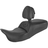 Saddlemen Roadsofa™ Standard Reach Seat With Backrest Black Stitch - 808-07B-187BR For Harley Touring 2008-2025