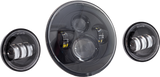 Letric Lighting Co LLC-Ilhk-7B 7" LED Hdlgt With Pass Lamps Black For Indian 2015-2024