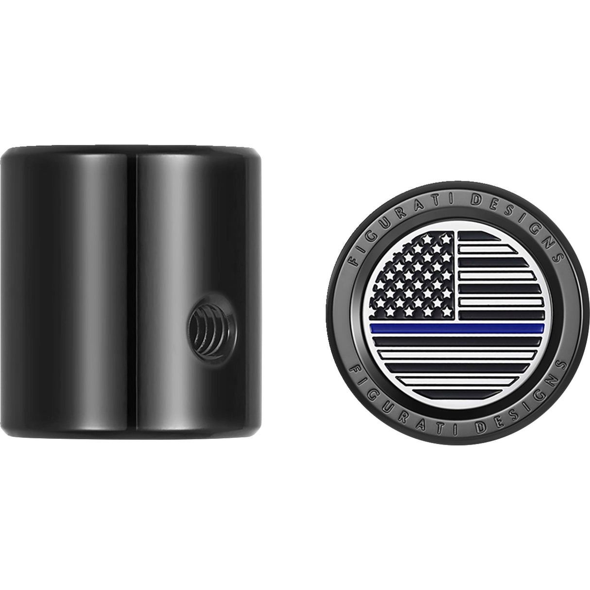 Figurati Designs Heel-Toe Shifter Cover Blue Line American Flag Black - FD71-HTSC-BLK For Harley Motorcycles 1982-2022