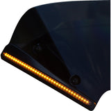 Custom Dynamics LED Windshield Trim With Turn Signals LED Turn Signal Black Smoke Lens - CD-RG23-SWT-B For Harley Touring 2023-2026